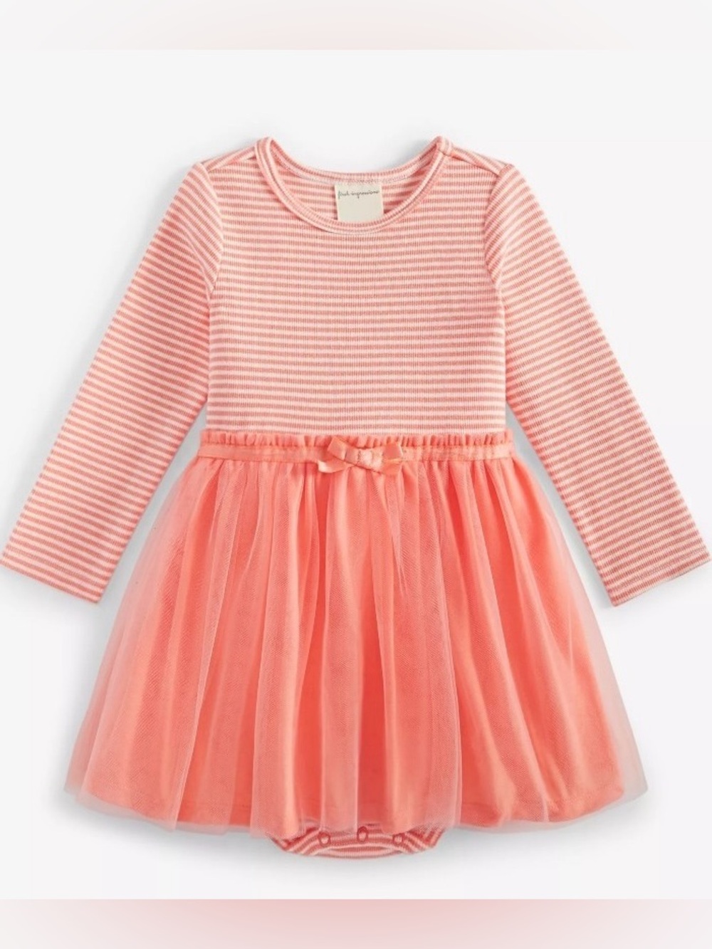 First Impressions | Orange + White Tulle Skirt Baby Dress